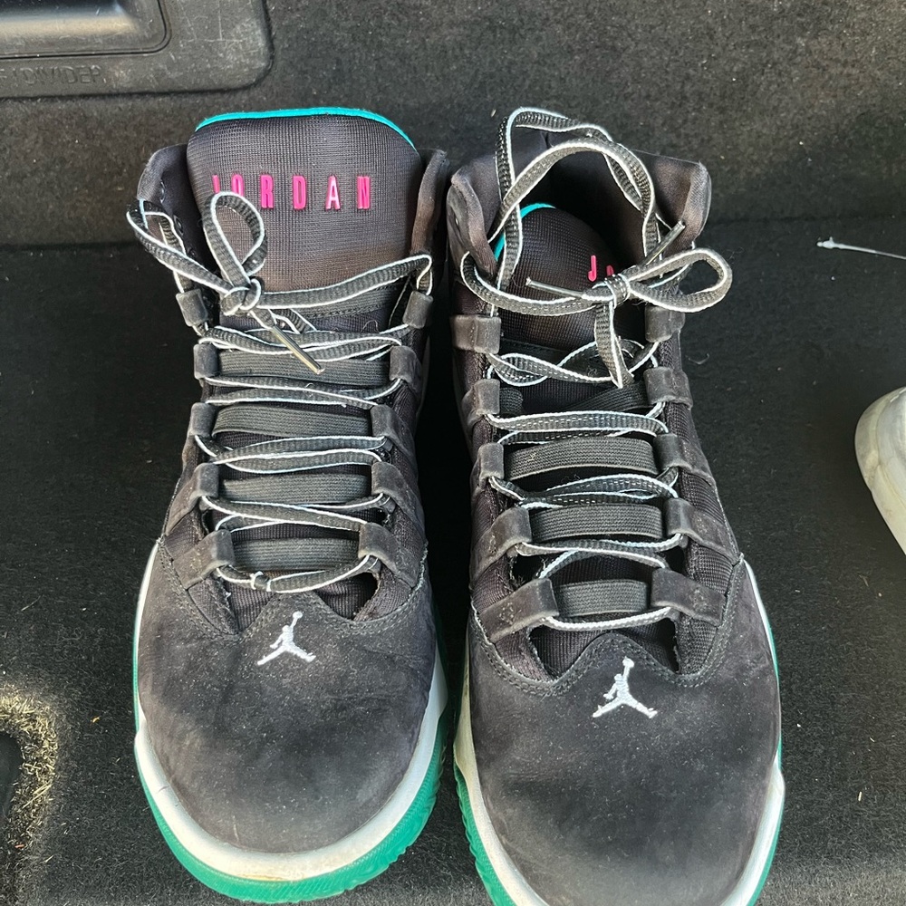 Jordan Black and Green Sneakers